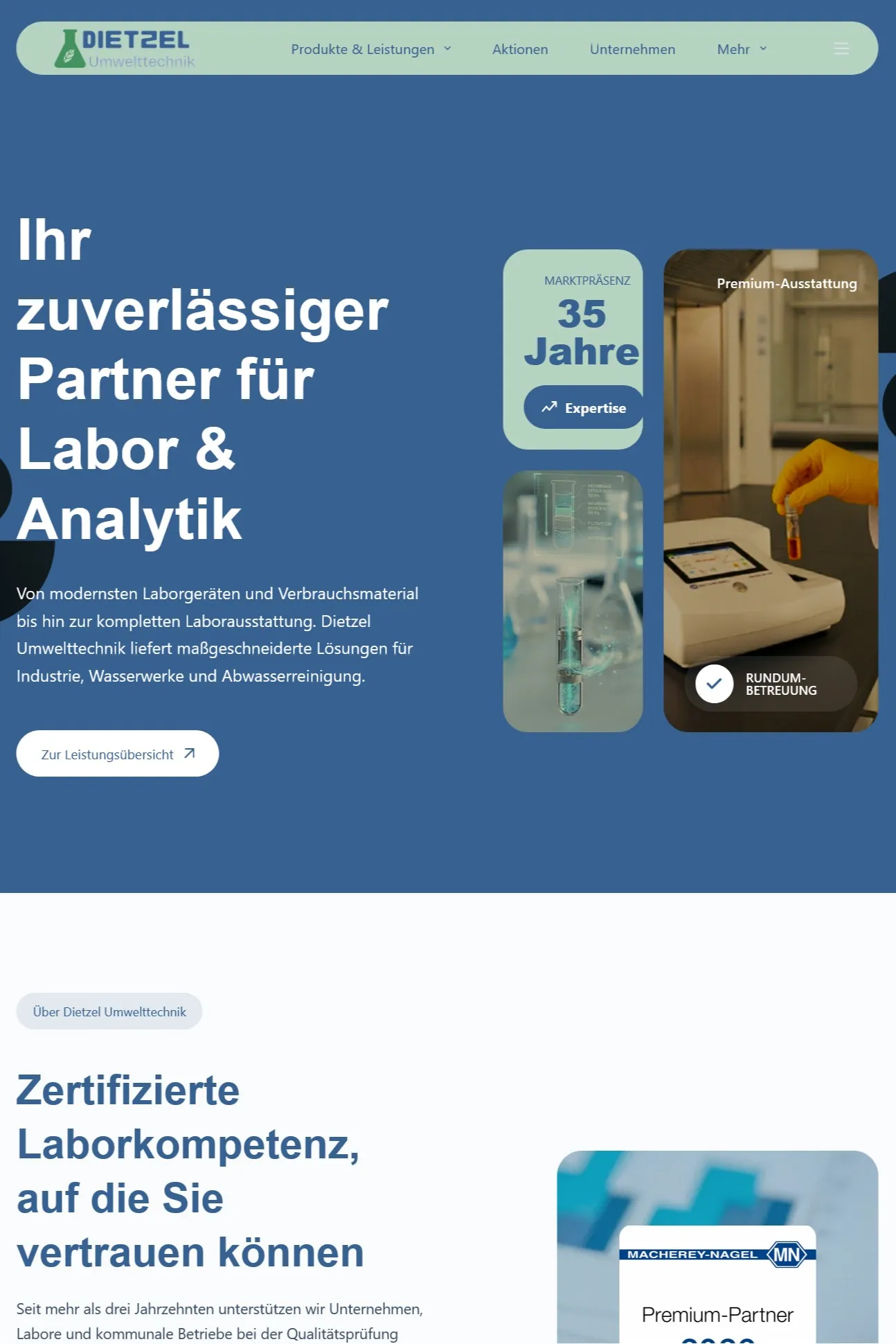 Portfolio-Beispiel: B2B-Website für Dietzel Umwelttechnik